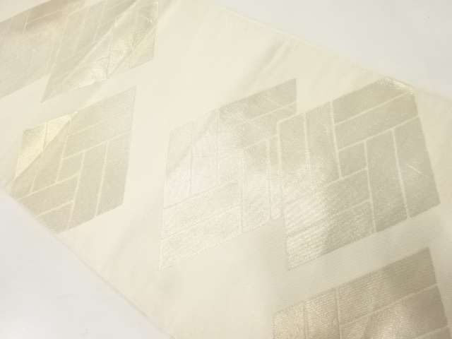 アンティーク　菱模様織出し袋帯（材料）